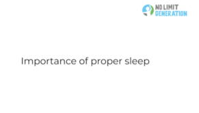 image of slide with importance of proper sleep